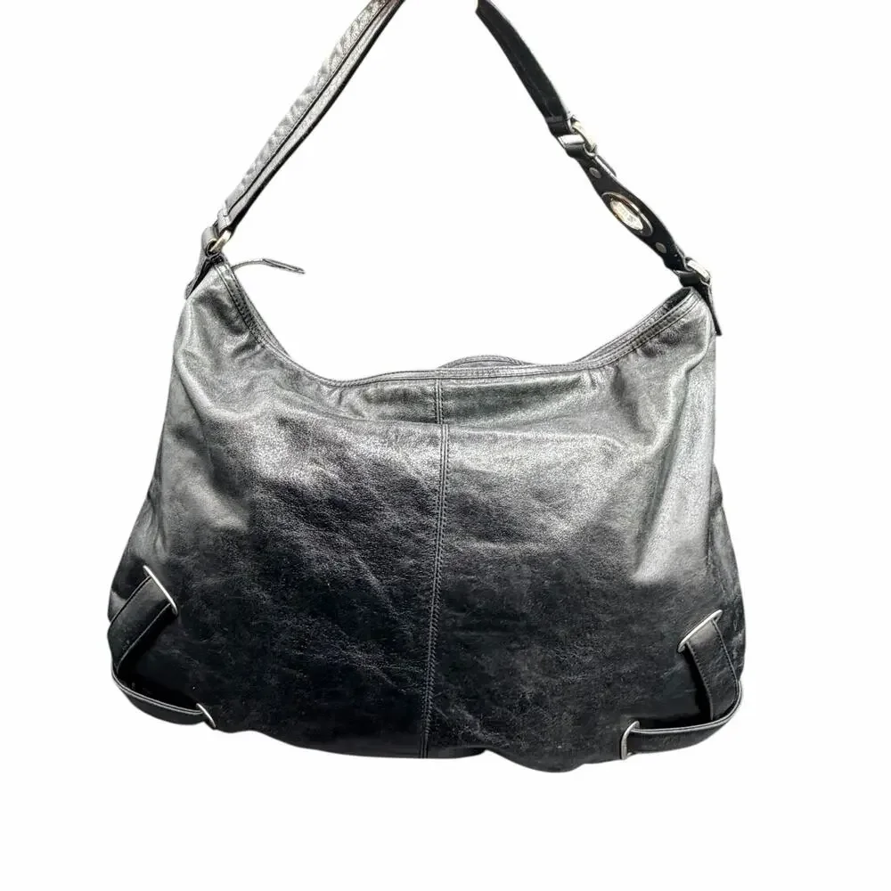 HOBO International Paisley Leather Hobo Shoulder Bag Y2K Boho